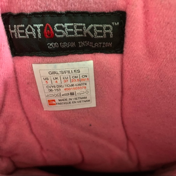 ✨THE NORTH FACE✨Heat Seeker 200 gram Thinsulate✨winter boots✨Big Girls 5
